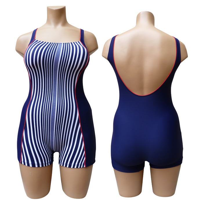 Grossiste <!--Maillot de bain-->Combishort entièrement doublé, rayures verticales