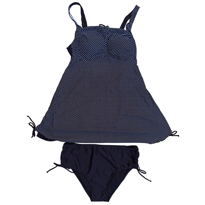 Grossiste Tankini grande taille, imprimé pois blanc