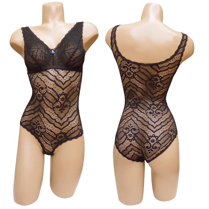 Grossiste Body fleurs sur maille résille 