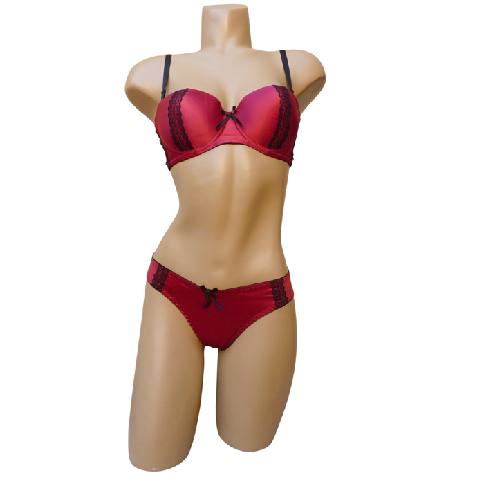 Grossiste Ensemble soutien gorge bicolore avec tanga