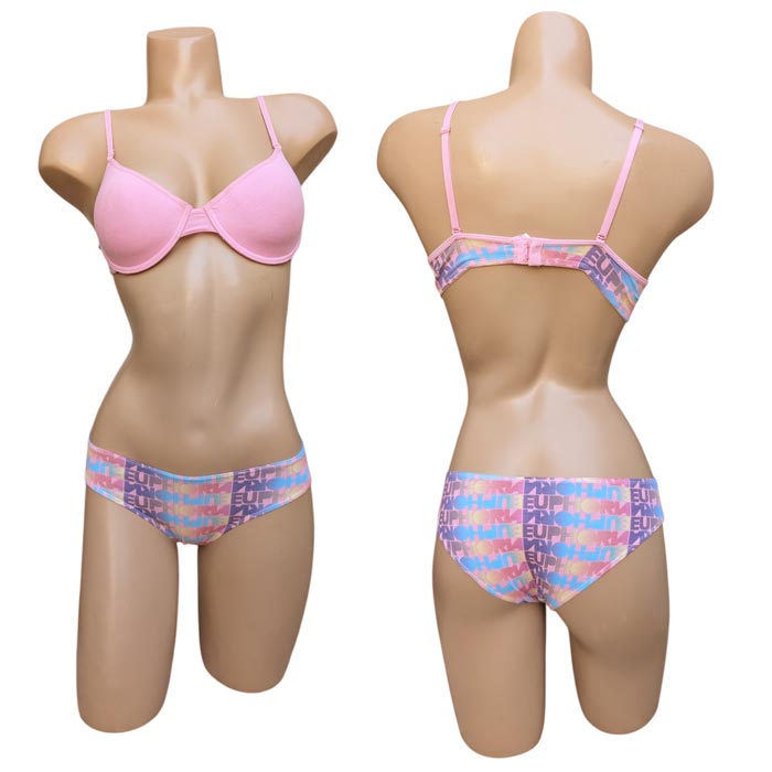 Grossiste <!- Lingerie ->Ensemble soutien gorge  avec slip, coton