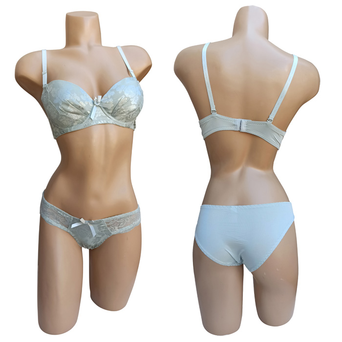 Grossiste <!--Lingerie-->Ensemble soutien gorge avec slip - Tissu satiné
