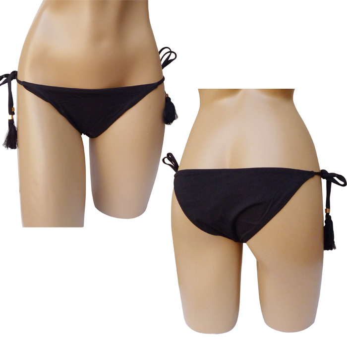 Grossiste Bas de maillot de bain noir doublé, attache sur les côtés