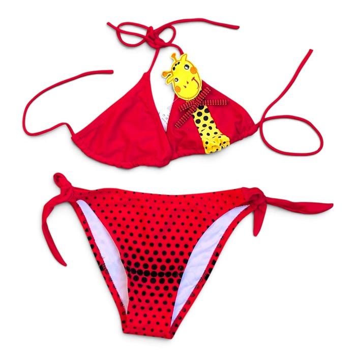 Grossiste Maillot de bain 2 pièces fille rouge