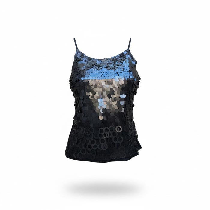 Grossiste Top paillettes métalliques