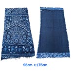 Grossiste Fouta de plage 100% coton, serviette de plage ou encore drap pour Hamman avec un côté éponge et un côté lisse avec imprimés, terminé par des franges. Taille 95cm x175cm.
